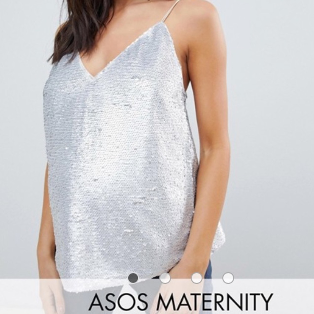 ASOS Maternity- Silver sequin tank top- NWT